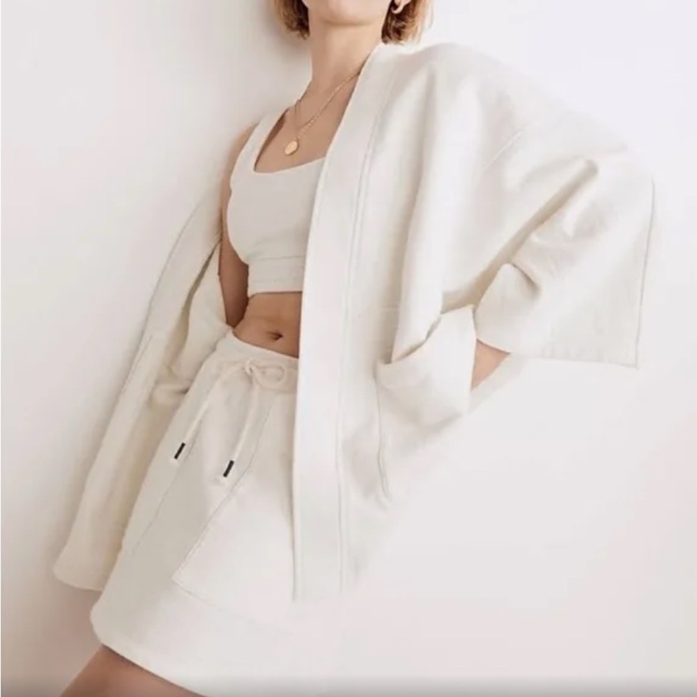 Madewell White Kimono Jacket Sweater size XL